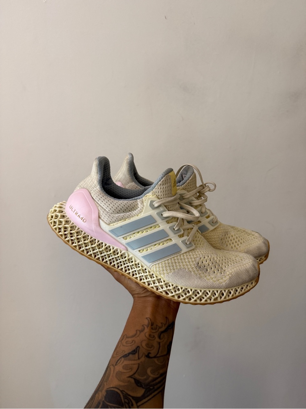 adidas Ultra4D Women's Cream, Pink & Light Blue Sneakers